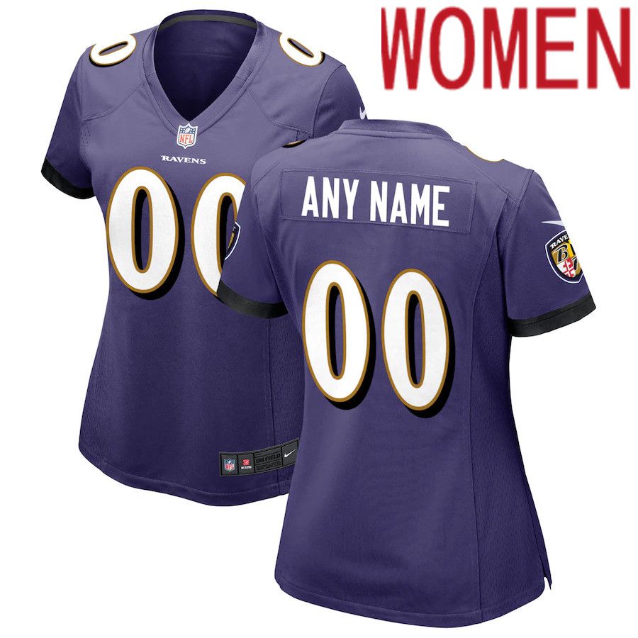 Cheap Women Baltimore Ravens Nike Purple Custom Game NFL Jersey
